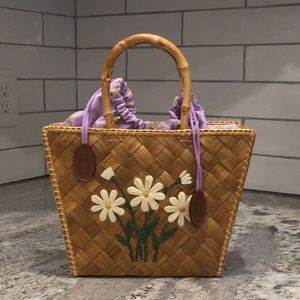 Lois Hill Daisy Rattan Purse